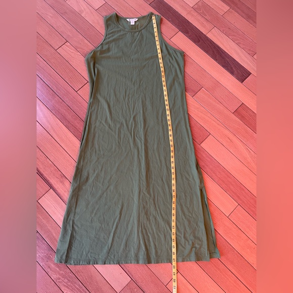 Athleta Olive Green Sleeveless Maxi Dress Supima Cotton Size L - Picture 7 of 10